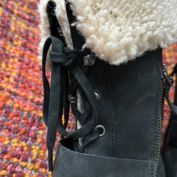 Koolaburra by Ugg Black Leather Sheerskin Winter Boots size 8 - Picture 5 of 11